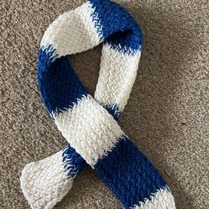 Blue & White Knitted Scarf